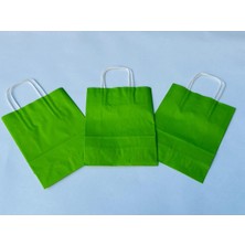 Orbak Kağıtçılık 1.kalite 18X8X24 cm 3’ Lü Yeşil Renkli Kraft Kağıt Çanta, Hediye Poşeti, Hediye Paketi, Kraft Çanta