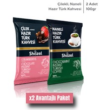 Shazel Hazır Türk Kahvesi | Naneli | Çilekli | 100 gr | 2 Adet