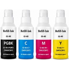 Bionet Teknik Canon Pıxma G6040 Uyumlu Gı-40 4 Renk Mürekkep Seti (Bk/c/m/y)