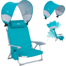 Wejoy Wavora B10 Plus | UPF50+ Gölgelikli 4 Kademeli Katlanır Plaj Sandalyesi Cyan