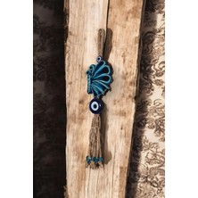 Revard Home Nazar Boncuklu Estetik Kelebek Figürlü Seramik El Yapımı Dekoratif Duvar Süsü Eşyası 8,5X35 cm