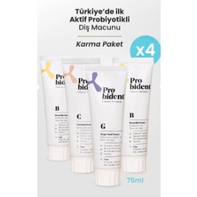Probident 3+1 Tanışma Paketi Aktif Probiyotikli Doğal Florürsüz Diş Macun Seti - 4'lü Paket