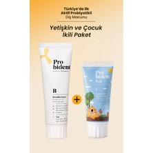 Probident Aktif Probiyotikli Doğal Florürsüz Akgünlük Özüt Ilaveli + Doğal Şeftali Aromalı Kids Diş Macunu - Yetişkin ve Çocuk Ikili Paket