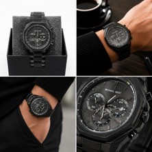 Michael West ⌚ Mıchael West Erkek Kol Saati – Siyah Metal Kasa, Siyah Çelik Kordon, Kronograf Tasarım