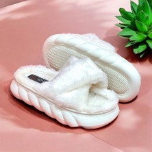 Akınalbella Akınal Bella E186 Renk Bej Kışlık Kadın Peluş Ev Terliği