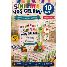 Emrah Gültekin Sınıfına Hoş Geldin 10’lu Hediye Seti – Tebrik Kartı + Lolipop + Mini Şeker Okul Hediyelik Paket