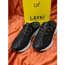 Layki 0000072 Renk Siyah Taş Ip Bağcıklı Fileli Tasarım Terlik & Sandalet Sneaker