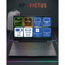 Hp Victus Gaming Laptop Ryzen 7 7445HS 24 GB Ddr5, 1 Tb Ssd, Rtx 4050/6GB,144 Hz, 15.6"fhd (1920X1080), IPS Panel, Windows 11 Pro + Office 2026 + Tekden Çanta
