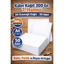 Orbak Kağıtçılık Kalın Kağıt 300 Gr. 1. Hamur A4 Gramajlı Kağıt - 50 Adet (0,93KG)