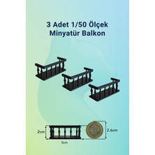 Aysluka Minyatür Balkon 1/50 Ölçek 3'lü - Siyah