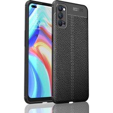 Oppo Reno 4 Uyumlu Zore Niss Deri Dokulu Esnek Silikon Kılıf - Lyon Tech