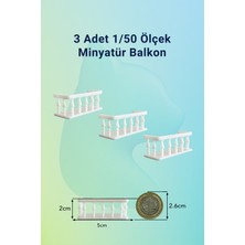 Aysluka Minyatür Balkon 1/50 Ölçek 3'lü - Beyaz