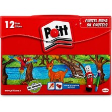 Bereketli Store Pritt 12 Renk Çantalı Pastel Boya Seti – Çocuklar Için Renkli Pastel Boya