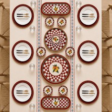 Sarkap Home 10 Parça Büyük Boy Kahvaltılık Seti Lemon Design Kırmızı