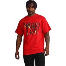 YM PAZARLAMA Erkek Baskılı T-Shirt Kısa Kol Bisiklet Yaka Rahat Kalıp Tişört - Kırmızı