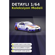 Eco Lounge Özel Boya Kaplamalı 1/64 Ölçek Nissan Skyline Gt-R R33 Diecast Model Araba BX-313372