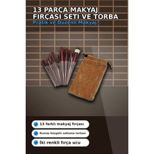 Eco Lounge 13 Parça Eflatun Kadife Torbalı Makyaj Fırça Seti BX40 Seyahat Çantası Hediyelik BX-313446