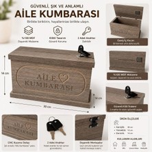 Bozkurt Cnc Kumbara - "aile Kumbarası" Cnc Kazıma Kilitli Kumbara 2 Anahtarlı Geniş Hacim Güvenli Şık Tasarım %100 Mdf