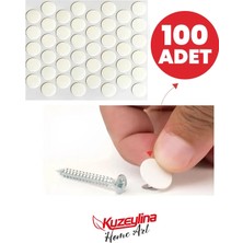 Kuzeylina Yapışkanlı Vida Tapası Tıpası -  Beyaz  - Vida Kapatıcı Kapağı  (100 ADET)