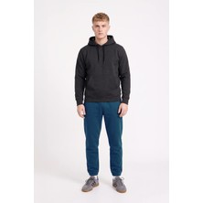 Markapia Home Erkek Kapüşonlu Cepli İçi Polarlı Sweatshirt