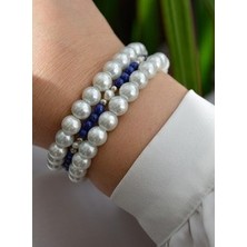 Lapis Lazuli Veinci Bileklik Seti - Çok Renkli - Stoneage