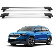 Cross Oto Aksesuarları Skoda Karoq SUV 2017-2025 için Ara Atkı Tavan Barı , Araca Özel , Kilitlenebilir Araç Üstü Ekipman Taşıma Barı (2 Adet)