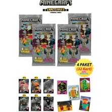 Hediyecik Minecraft Challenges Trading Card - Minecraft Koleksiyon Oyun Kartları 4 Paket (32KART)