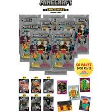 Hediyecik Minecraft Challenges Trading Card - Minecraft Koleksiyon Oyun Kartları 50 Paket (400 Kart)