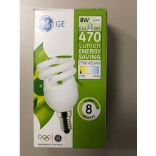 General Electric 8 Adet General  Elk. E-14  8W=43W  470 Lümen 2700 Kelvin Sarı Tasarruflu Lamba