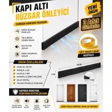 Uydee 3 Adet Çelik Kapı Altı Rüzgarlık Kapı Altı Eşik Süngeri Kapı Altı Bandı Koku Böcek Su Önleyici