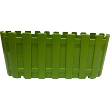 Ayrex Plastik Balkon Saksısı, Yeşil, Dikdörtgen, Çit Desenli, Iç ve Dış Mekan Kullanımı I