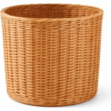 Ayrex Doğal Rattan Saksılık – 25 cm Çap / 25 cm Yükseklik / Hasır Dekoratif Çiçeklik & Org