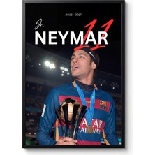 Icon Tablo Neymar Jr Barcelona Siyah Çerçeveli Tasarım Tablo Futbol Spor Poster