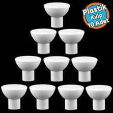 Ayrex Plastik Düğme Mobilya Çekmece Dolap Kapak Kulpu Kulbu Beyaz Kulp 10 Adet