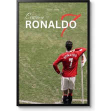 Icon Tablo Cristiano Ronaldo Kırmızı Şeytan Siyah Çerçeveli Tasarım Tablo Spor Poster