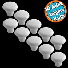 Ayrex Mobilya Düğme Sert Plastik Beyaz Dolap Mutfak Dolabı Çekmece Dolap Kapak Kulpu Kulbu Kulp