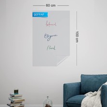 Ayrex Evbuya 2 Adet 60 x 100 cm Şeffaf Yapışkansız Sticker Statik Manyetik Not Alma Akıllı Ka�