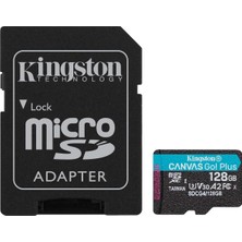 Ayrex Kingston 128GB Canvas Go Plus Microsd Card / Up To 200MB/S / Class 10, Uhs-I, U3, V30, A2 / Sd