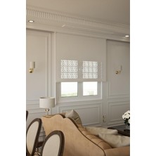 Ayrex Perdea Lazer Kesim Mat Stor Perde, Lazer Kesimli Historical Serisi, H-6001 Beyaz RENK,120 x 20