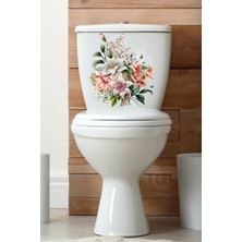 Ayrex Soft Renkli Kır Çiçekleri Klozet Sticker Banyo Sticker