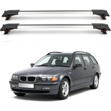 Cross Oto Aksesuarları Bmw 3 Serisi E46 Touring Wagon 1998-2004 Için Ara Atkı Tavan Barı , Araca Özel , Kilitlenebilir Araç Üstü Ekipman Taşıma Barı (2 Adet)