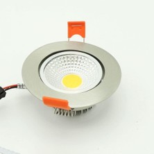 Ayrex Saten Krom Sıva Altı Spot Cob LED Armatür 5W Trafolu (Gün Işığı 3000K)