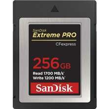 Ayrex Sandisk Extreme Pro Cfexpress Hafıza Kartı Tip B 256 GB (1.700 Mb/s Okuma, 1.200 Mb/s Yazma,