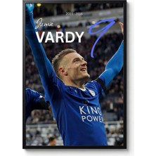 Icon Tablo Jamie Vaardy Leicester City Siyah Çerçeveli Tasarım Tablo Futbol Spor Poster