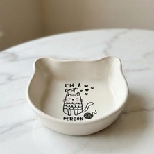 Ayrex Seramik Kedi Şeklinde Ödül Kabı / Sevimli Evcil Hayvan Mama Kabı / 200 ml Kapasiteli, Yav