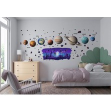 Ayrex Uzay Temalı Çocuk Odası Duvar Sticker Seti / Astronot, Gezegenler & Asteroit