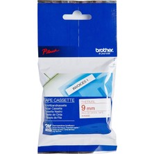 Ayrex Brother MK222BZ Schriftbandkassetten Beyaz Kırmızı 8 Için Laminasyon Mx9 mm P-Touch 60 65