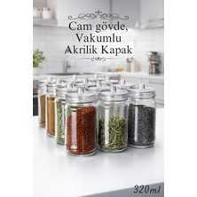 Ayrex Denizcan Home 12 Adet Kulplu ve Vakum Kapaklı Cam Baharatlık Seti