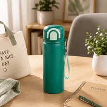 Emofom Siply Matara 600 ml Suluk 304 Paslanmaz Çelik Çocuk Suluğu Çift Içim Modlu Kilit Kapaklı Sızdırmaz Çocuk Matarası