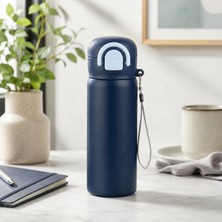 Emofom Siply Matara 600 ml Suluk 304 Paslanmaz Çelik Çocuk Suluğu Çift Içim Modlu Kilit Kapaklı Sızdırmaz Çocuk Matarası
